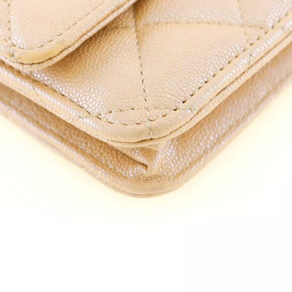 CHANEL Classic Chain Wallet Chain wallet Matelasse Purse beige/Gold Hardwa... - Picture 7 of 9